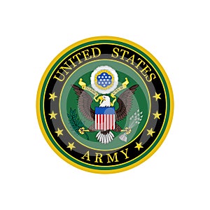 Realistic vector logo of the United States Army