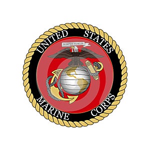 Realistic vector logo of the United States Marine Corps photo