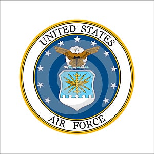 Realistic vector logo of the US Air Force photo