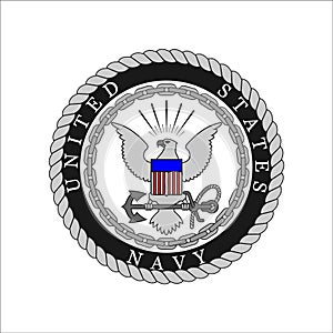 Realistic vector logo of the US Navy