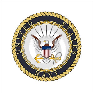 Realistic vector logo of the US Navy