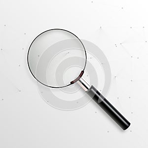 Realistic vector magnifying glass