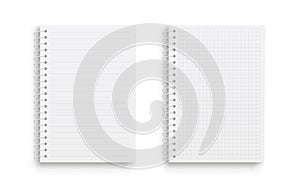 Realistic vector notebook. Square and lined. Front view. - stock vector