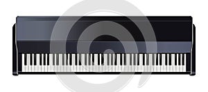 Realistic vector piano with keyboard black and white