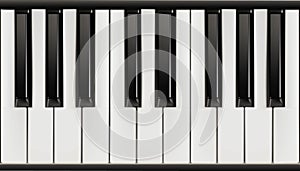 Realistic vector piano with keyboard black and white
