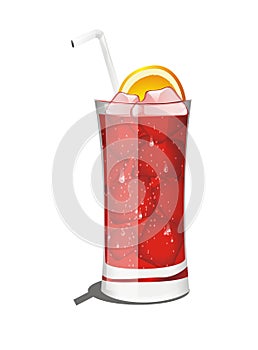 Realistic vector red cocktail drink