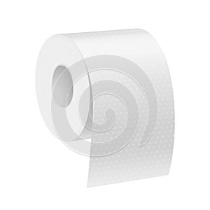 Realistic vector template of toilet paper roll.