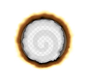 Realistic Vector Transparent Burned Scorched Paper Hole