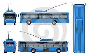 Realistic vector trolleybus photo