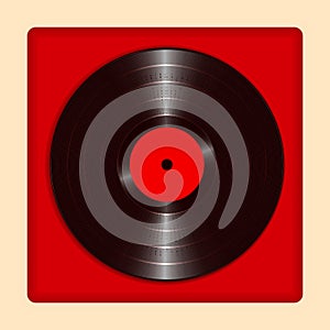 Realistic Vinyl Record with Cover Mockup. Retro design. Vector