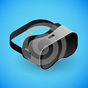 Realistic virtual reality glasses in isometry. Vector isometric illustration of electronic device, VR glasses
