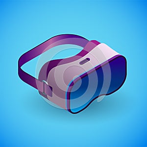 Realistic virtual reality glasses in isometry. Vector isometric illustration of electronic device, VR glasses.