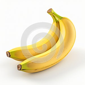 Realistic Vray Tracing Renderings Of Two Bananas On White Background