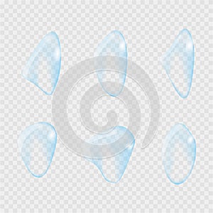 Realistic water drop. Pure, clean water drops. Water Rain. Gray background. Vector illustration