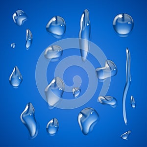 Realistic water droplet, liquid, condensate vector illustration