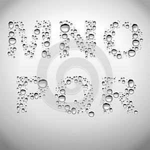 Realistic Water Drops Font from M to R