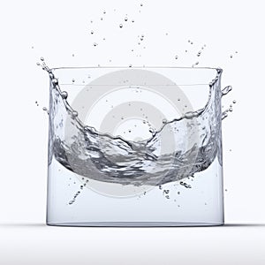 Realistic Water Splash In Glass: Hyper-detailed Paleocore Rendering photo