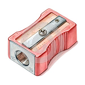 Sharpener office supply watercolor illustration photo