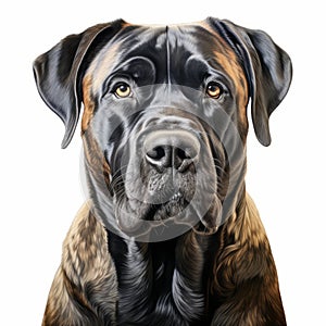 Realistic Watercolor Painting Of A Huge Black Dog photo