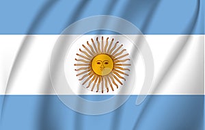 Realistic waving flag of the Waving Flag of Argentina, high resolution Fabric textured flowing flag,vector EPS10