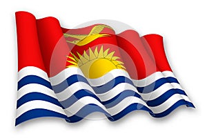 Realistic waving flag of Kiribati