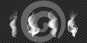 Realistic wavy smoke effect. Vector illustration.