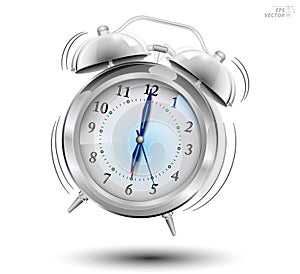 realistic weaker clock alarm ringing concept isolated. 3D Illustration.