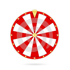 Realistic wheel of fortune isolated on white background. Gambling roulette and fortune wheel concept