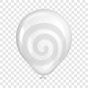 Realistic white balloon, on transparent background.