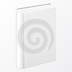 Realistic white book with a blank cover. Mock up of rotated book.