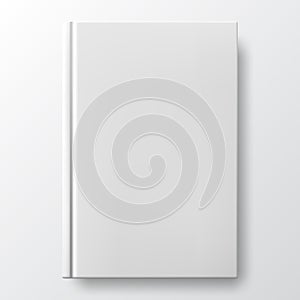 Realistic white book with a blank cover. Mock up of rotated book.