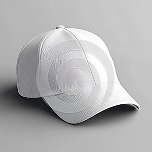 Realistic white cap mockup with blank front view on clean background