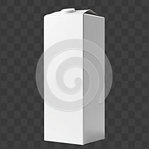 Realistic White Carton Box Mockup With Blank Label-Free Surface Isolated On A Transparent Background