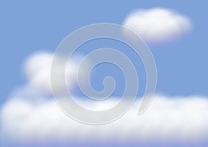 Realistic white cloud vectors on blue sky background, Fluffy cubes like white cotton wool ep23