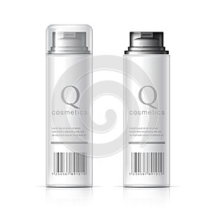 Realistic White Cosmetics bottle can Spray