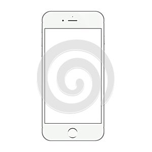 Realistic white iphone 6 blank screen vector design