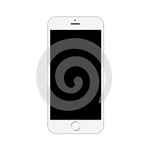 Realistic white smartphone isolated on white background. Vector illustration
