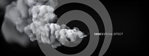 Realistic white smoke puff isolated on transparent background. Steam explosion special effect.transparent special effect