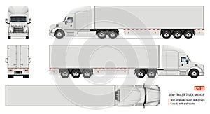 Realistic white truck vector illustration