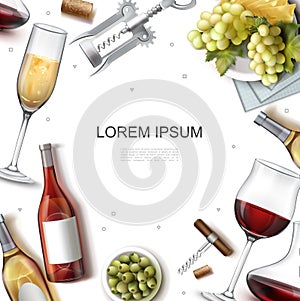 Realistic Wine Template