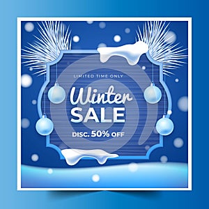 realistic winter sale banners collection vector illustration