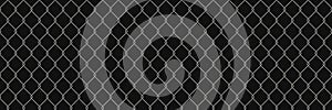 Realistic wire chain link fence seamless pattern. Steel lattice with rhombus shape. Metal grid fence background