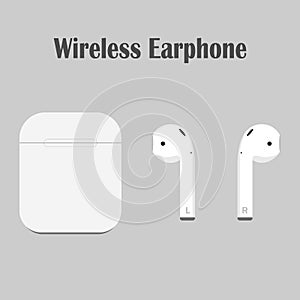 Realistic wireless headphone icon, smartphone app icon for websites. Vector EPS10