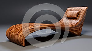 Realistic Wood Chaise Lounge With Swirling Vortexes - Art Of Tonga