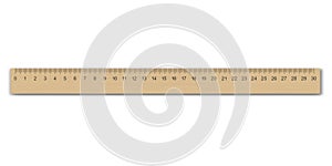 Realistic wooden measuring ruler Template for your design