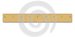 Realistic wooden measuring ruler Template for your design