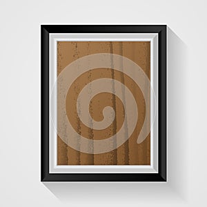 Realistic wooden photo frame on white background. Decoration and interior concept. Minimal and Realistic theme