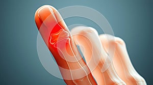 Realistic X-ray image of a human hand, showcasing the skeletal structure