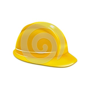 Realistic Yellow Helmet or Hat. Vector