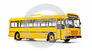 Realistic Yellow School Bus Isolated On White Background photo